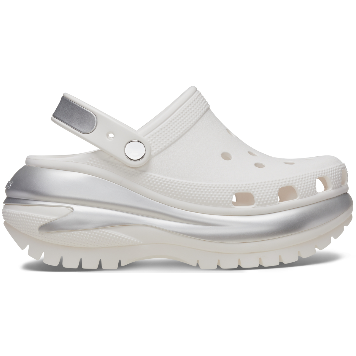 Mega Crush Metallic Clog - White/Silver